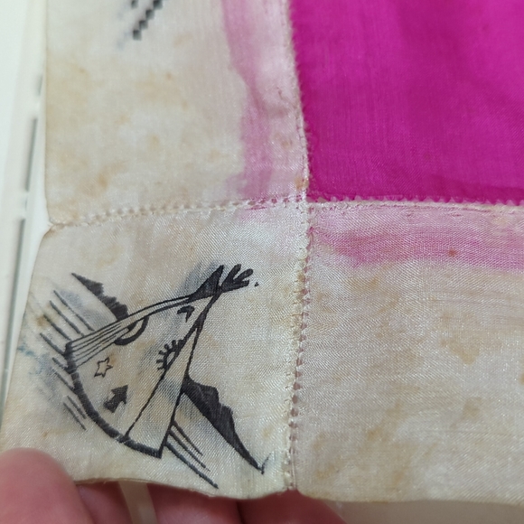 Vintage Ellensburg, WA rodeo pink silk scarf - Picture 7 of 8